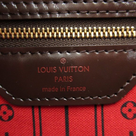 LOUIS VUITTON Neverfull MM Shoulder tote bag Damier Ebene Used LV - Picture 7 of 10